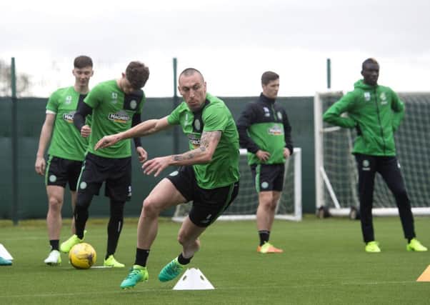 Celtic captain Scott Brown during training at Lennoxtown ahead of the game against Hearts at Tynecastle. Picture: Craig Foy/SNS