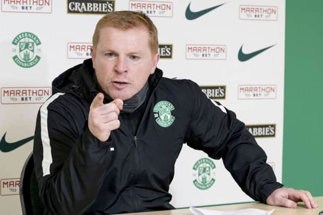 Hibs manager Neil Lennon launched into a tirade during his press conference at East Mains. Picture: SNS.
