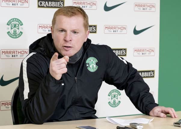 Hibs manager Neil Lennon launched into a tirade during his press conference at East Mains. Picture: SNS.