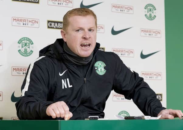 Hibernian manager Neil Lennon speaks to the press. Picture: SNS