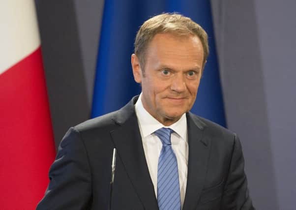 Donald Tusk said the talks would be difficult, complex and sometimes even confrontational on  a visit to Malta. Picture: AP