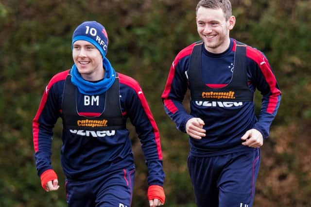 Rangers' Lee Hodson, right. trains with Barrie McKay. Picture: Ross Parker/SNS