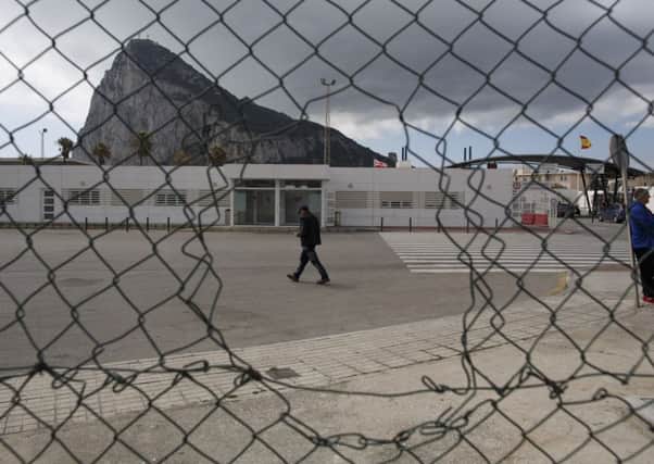 An image from the border between Spain and Gibraltar