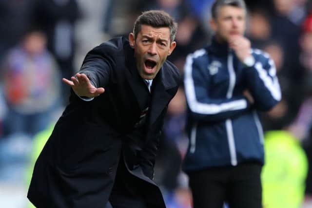Rangers manager Pedro Caixinha gestures on the touchline. Photograph: Andrew Milligan/PA Wire