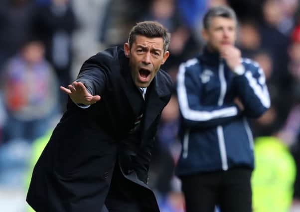Rangers manager Pedro Caixinha gestures on the touchline. Photograph: Andrew Milligan/PA Wire