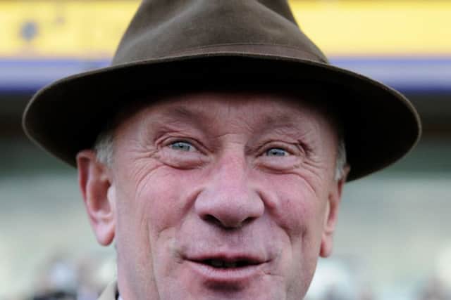 Trainer Nicky Richards saddles Chidswell in the feature at Kelso. Picture: Alan Crowhurst/PA