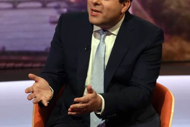 Gibraltar's chief minister Fabian Picardo appearing on the  The Andrew Marr Show. Picture: Jeff Overs/BBC.