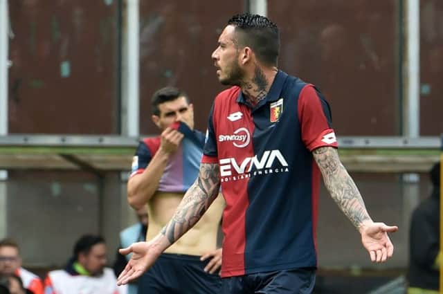 Mauricio Pinilla, on loan at Genoa, was sent off against parent club Atalanta. Picture: Getty