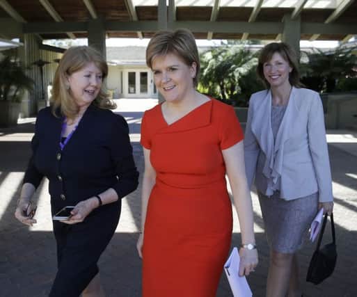 Nicola Strugeon has been visiting California where she has been talking about independence (AP Photo/Eric Risberg)