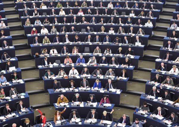 Members of the European Parliament debate a resolution on Brexit negotiation red lines