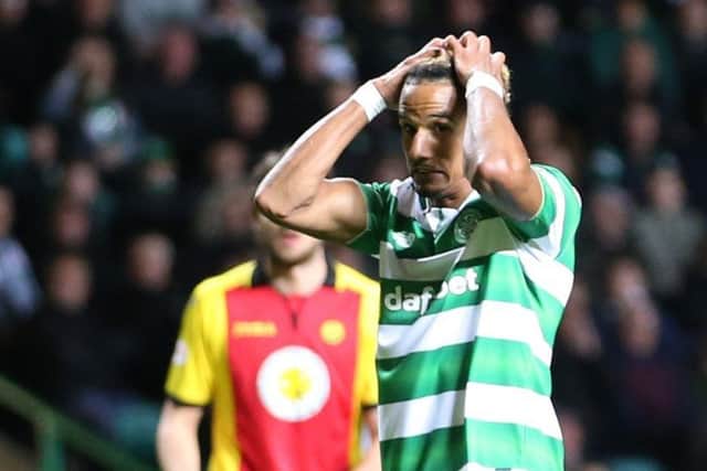 Scott Sinclair reacts after failing to score from the penalty spot. Picture: PA