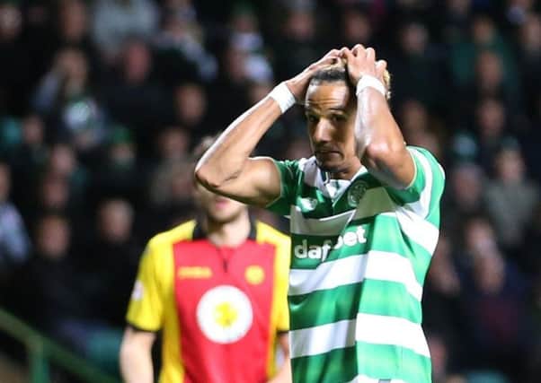 Scott Sinclair reacts after failing to score from the penalty spot. Picture: PA