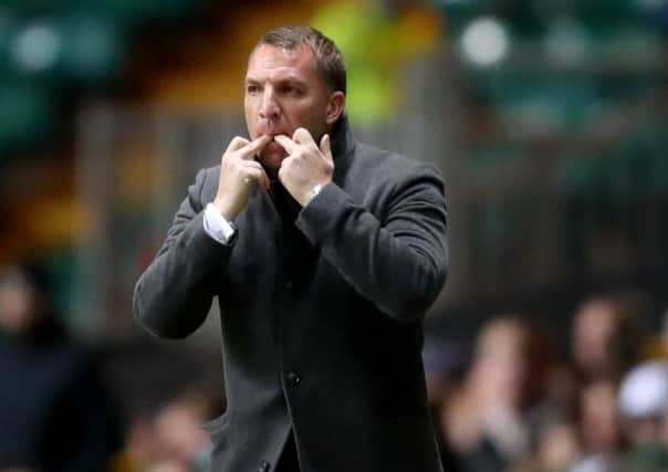 Celtic manager Brendan Rodgers during the match against Partick Thistle at Parkhead. Picture: Jane Barlow/PA Wire