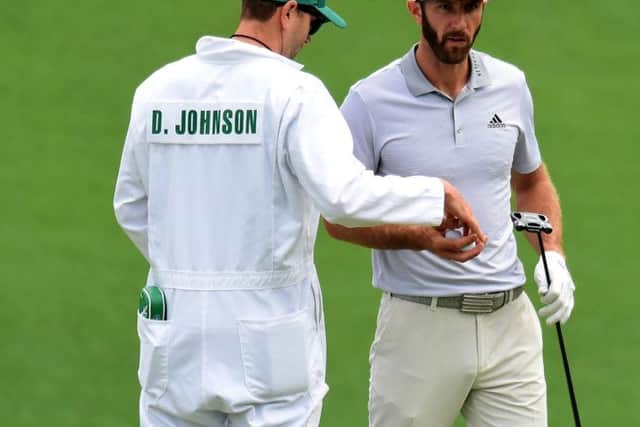 Dustin Johnson suffered his "serious fall" after completing his preparations at Augusta National yesterday. Picture: Getty Images