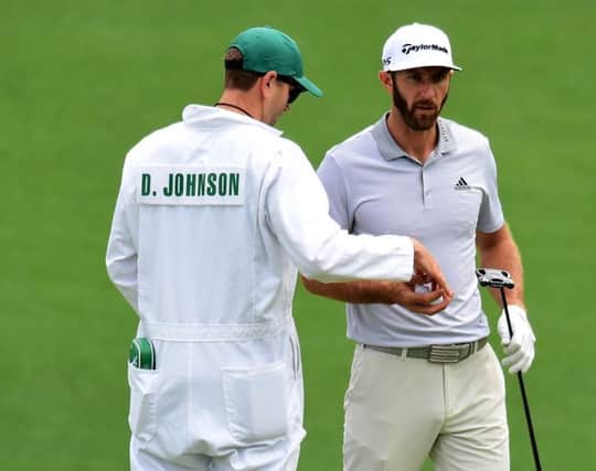 Dustin Johnson suffered his "serious fall" after completing his preparations at Augusta National yesterday. Picture: Getty Images