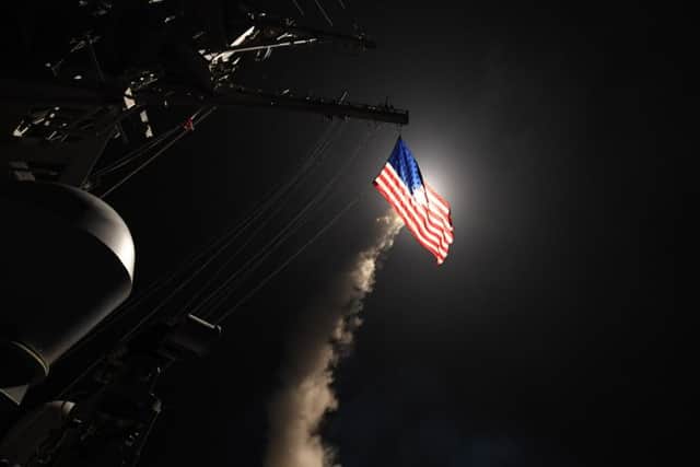 The guided-missile destroyer USS Porter fires a Tomahawk land attack missile. Picture: Ford Williams/U.S. Navy via Getty Images