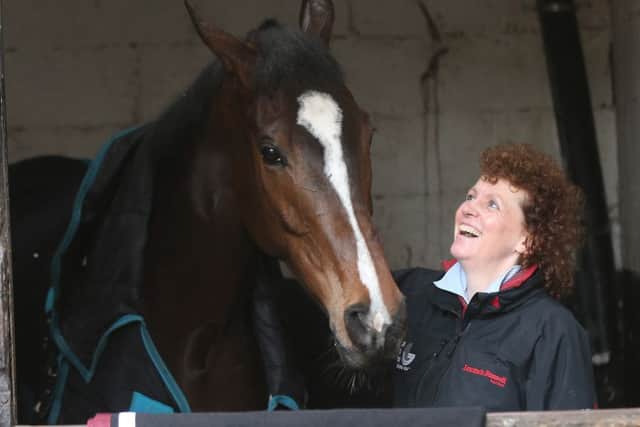 Lucinda Russell and her Grand National hope One for Arthur. Picture: Grossick Racing Photography.