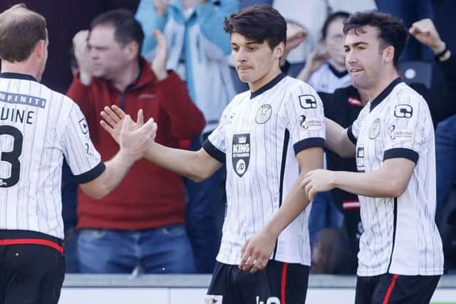 Kyle Magennis, centre, put St Mirren ahead