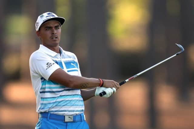 Rickie Fowler is lying a shot off the pace heading into the last round at Augusta National. Picture: Getty Images