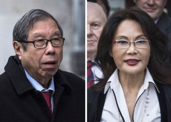 Laura Ashley boss Khoo Kay Peng and his ex-wife Pauline Chai. Picture: PA Wire