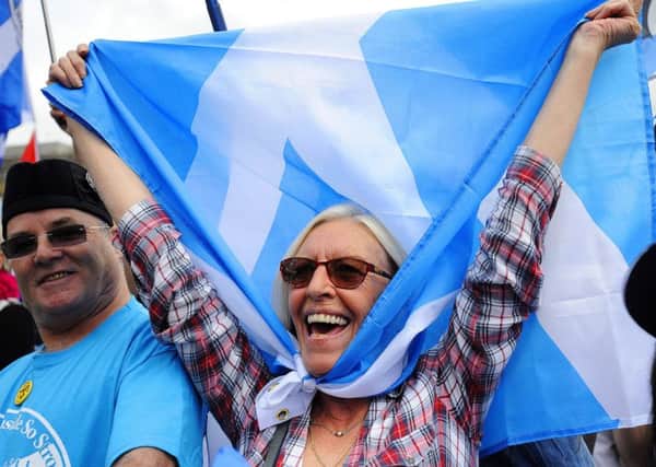 Pro-Independence supporters have been accused by pro-union supporters of hijacking the saltire for political purposes. Picture: Getty Images