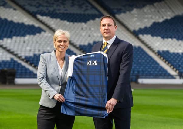 New Scotland women's head coach Shelley Kerr with Scottish FA Performance Director Malky Mackay. Picture: John Devlin