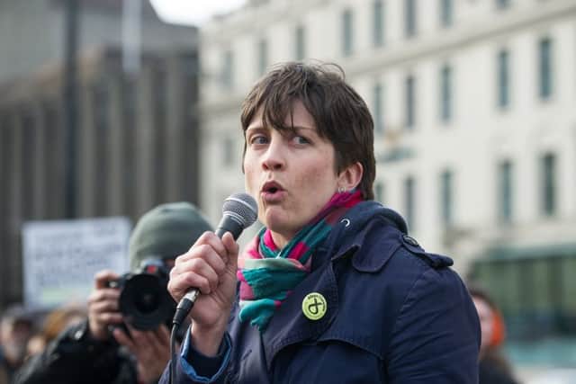 SNP MP Alison Thewliss addresses the crowd (Photo: John Devlin)