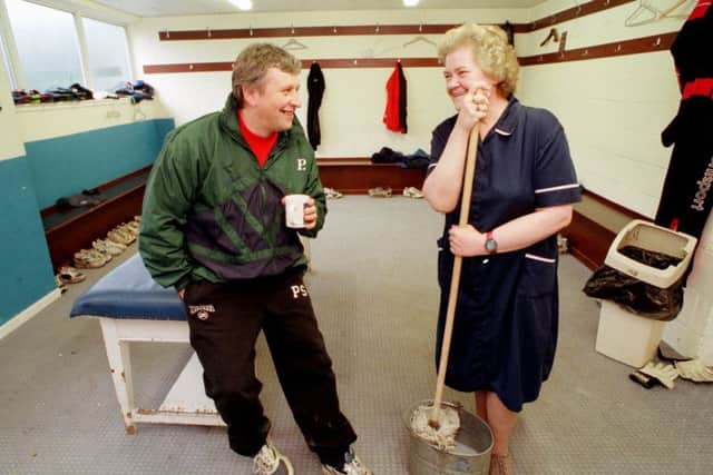 Mrs Moffat with former manager Paul Sturrock. Picture: Ian Rutherford