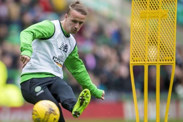 Celtic's Leigh Griffiths in training for the Ross County match. Picture: Bill Murray/SNS