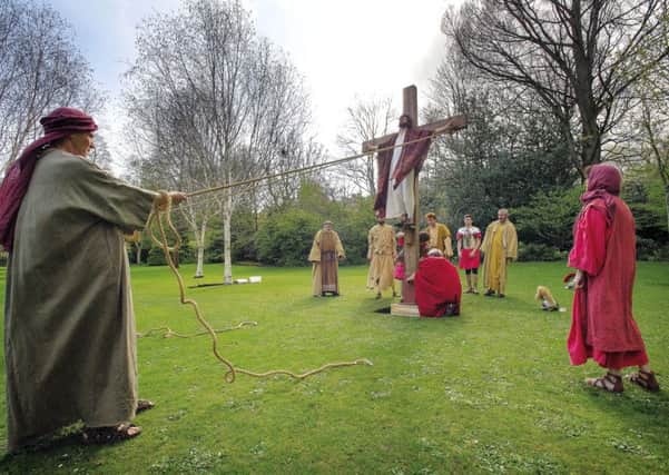 The Edinburgh Easter Play is performed in Princes Street Gardens yesterday. Picture: Ian Rutherford