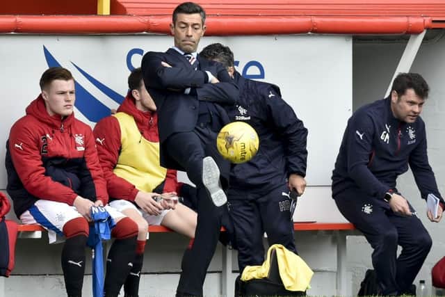 Heart on his sleeve: Passion is what Pedro Caixinha is all about, as he showed during the 3-0 win at Pittodrie. Picture: SNS Group