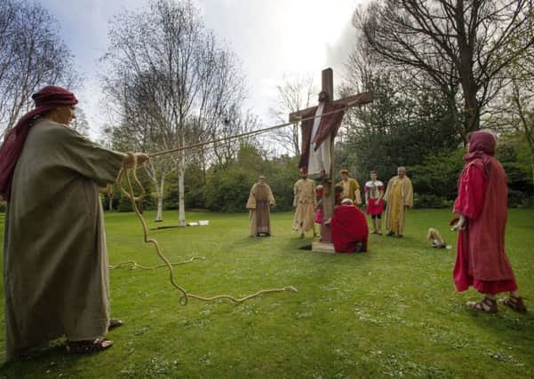 The Edinburgh Easter Play is performed in Princes Street Gardens yesterday. Picture: Ian Rutherford