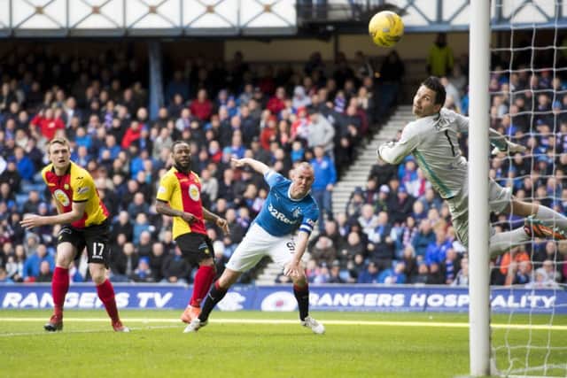 15/04/17 LADBROKES PREMIERSHIP
 RANGERS v PARTICK THISTLE
 IBROX - GLASGOW
 Rangers striker Kenny Miller opens the scoring