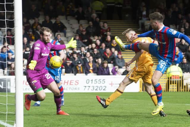 Motherwell's Allan Campbell scores a goal to make it 4-2. Pic: SNS/Bill Murray