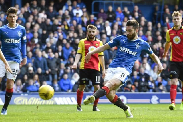 Rangers' Jon Toral scores his side's second goal at home to Partick Thistle. Pic: SNS/Rob Casey