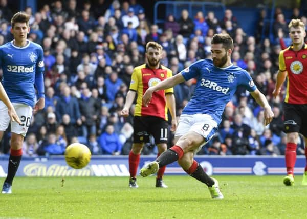 Rangers' Jon Toral scores his side's second goal at home to Partick Thistle. Pic: SNS/Rob Casey