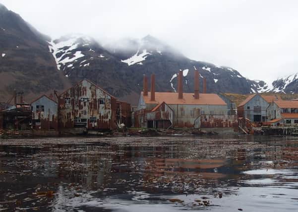 The rusting remains of the Leith Whaling station on South Georgia