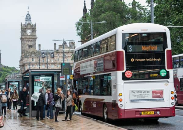 A double-decker takes up 12 metres of space and carries up to 80 people. Picture: Ian Georgeson