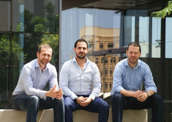 From left: Administrate chief commercial officer Patrick Flanagan, MENA vice-president Bob Sabra and chief executive John Peebles. Picture: Contributed