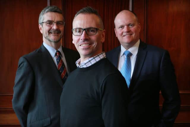 From left: David Grahame of LINC Scotland, Steve Ewing of Informatics Ventures and Bob Hair of Cazenove Capital Management. Picture: Stewart Attwood