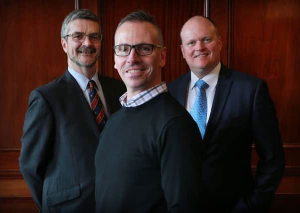 From left: David Grahame of LINC Scotland, Steve Ewing of Informatics Ventures and Bob Hair of Cazenove Capital Management. Picture: Stewart Attwood