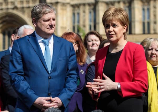 Nicola Sturgeon speaks to media in Victoria Tower Gardens, London. Picture: Jack Taylor/Getty Images