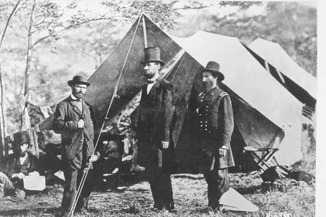 Allan Pinkerton (left) was from Gorbals, Glasgow, and went on to found one of America's biggest detective agencies. He foiled an assassination attempt against Abraham Lincoln (middle). PIC: Wikicommons.