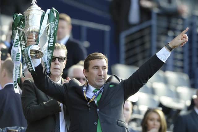 Alan Stubbs led Hibs to the Scottish Cup final triumph last year. Picture: Neil Hanna