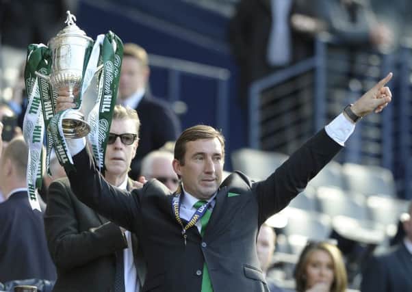 Alan Stubbs led Hibs to the Scottish Cup final triumph last year. Picture: Neil Hanna