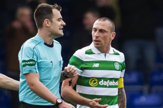 Scott Brown was sent off during Celtic's 2-2 draw with Ross County on Sunday. Picture: SNS