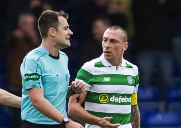 Scott Brown was sent off during Celtic's 2-2 draw with Ross County on Sunday. Picture: SNS