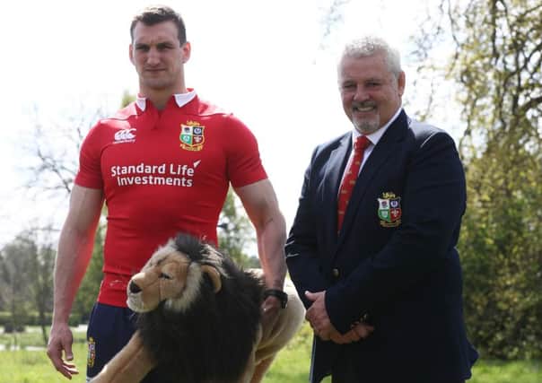 Lions coach Warren Gatland, right, with his captain Sam Warburton at the squad announcement. Only two Scots are in the party of 41 players. Picture: Getty Images
