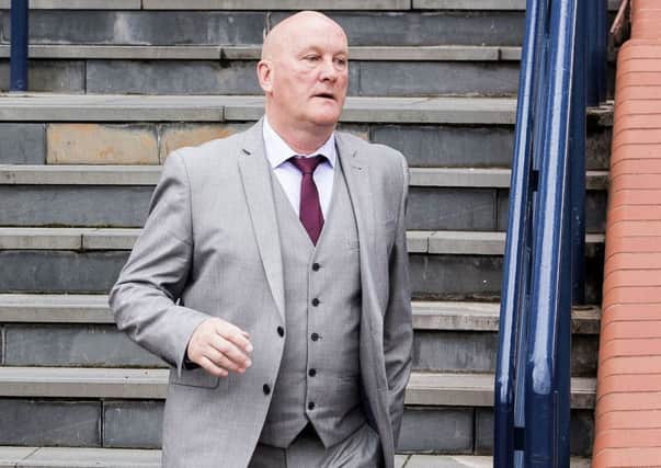 Morton manager Jim Duffy leaves Hampden after his disciplinary hearing. Picture: Gary Hutchison/SNS