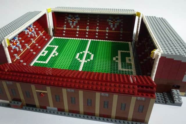 LEGO models of Tynecastle built by @brickstand